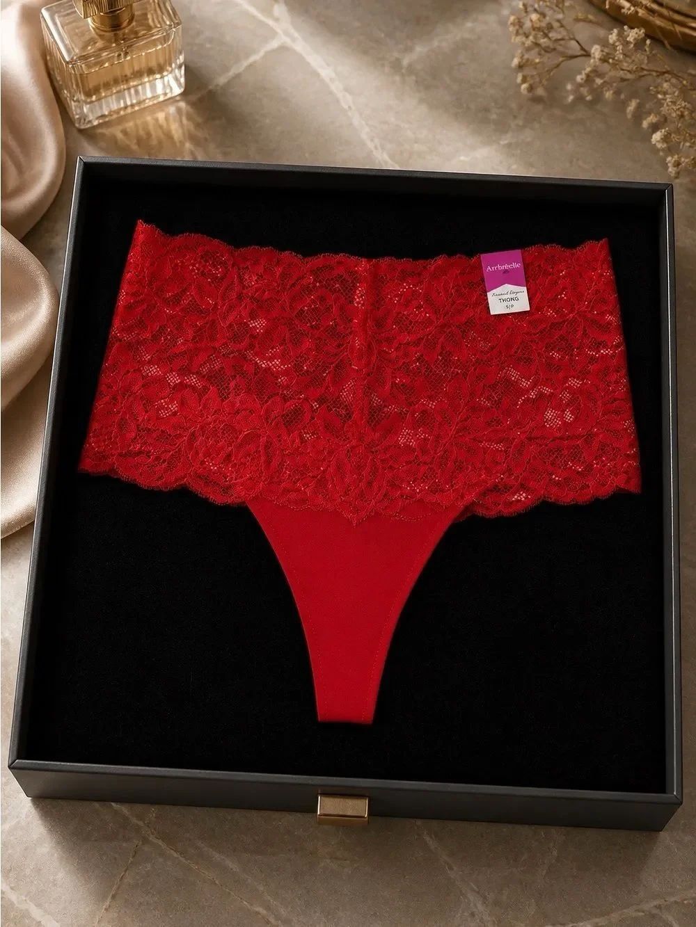 Red Lace Thong NWT